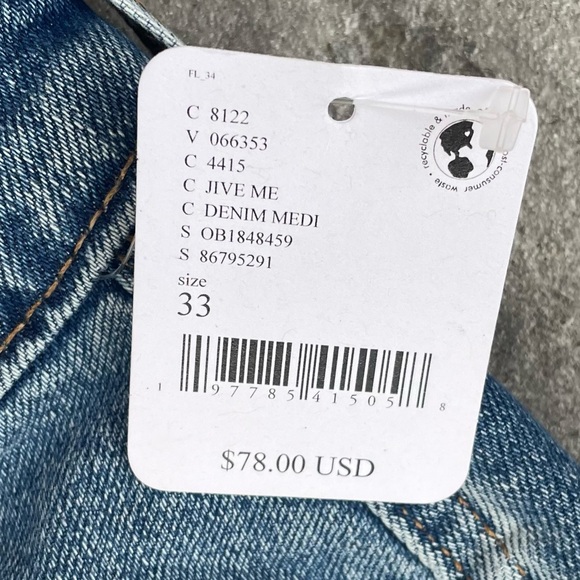 new with tags FREE PEOPLE curvy  High-rise Vintage Straight Jeans - Picture 8 of 10